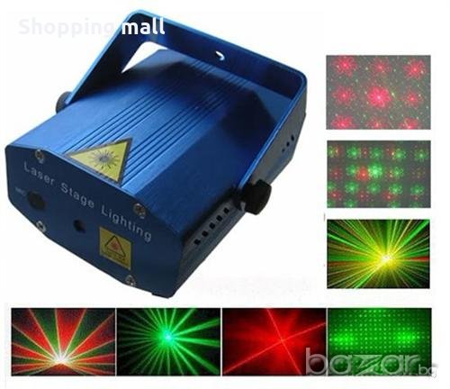 Диско Парти Лазер Mini Laser Stage Lighting, снимка 5 - Прожектори - 31199905