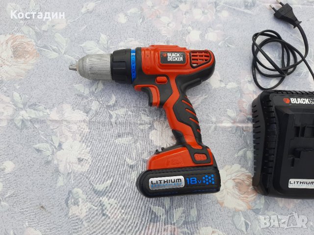 Професионален акумулаторен винтоверт,бормашина BLACK  DECKER   HP186F4L, снимка 9 - Винтоверти - 30850048