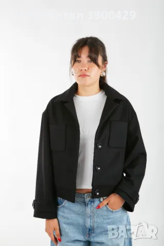 Дамско Вълнено късо Яке Terry jacket - Черно