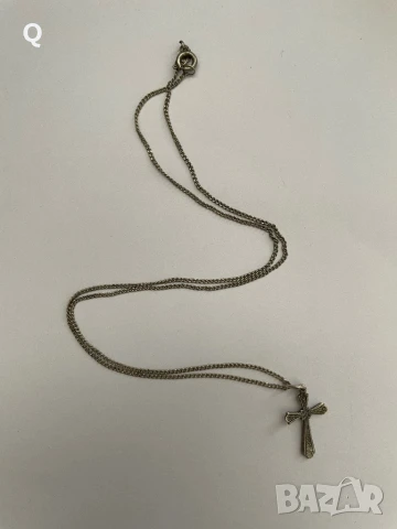 Сребърно синджирче с красиво кръстче, проба 925 (5), снимка 2 - Колиета, медальони, синджири - 50949856