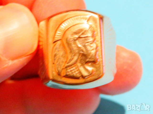 Старинен мъжки пръстен със римски войн мед - за ценители и колекционери., снимка 3 - Пръстени - 36906535