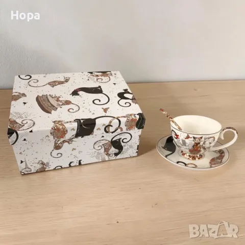 Чаши комплект с котки, снимка 3 - Чаши - 56521596