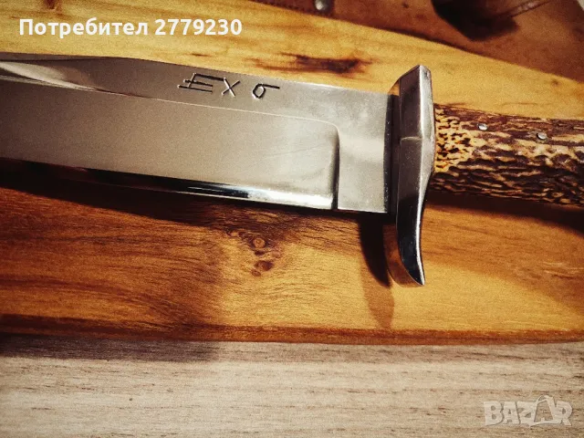 Ловен масивен нож с изобразен Бухал и Еделвайс  , снимка 17 - Ножове - 49863104