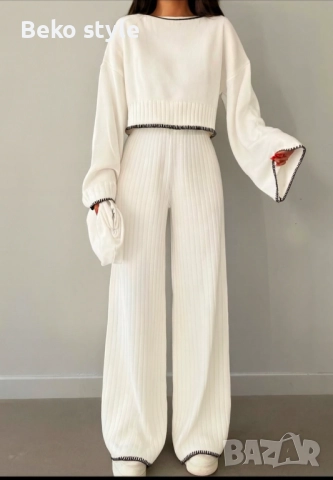 Дамски комплект фино плетиво налично в Бордо Зелено Сиво Бало