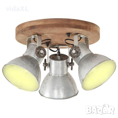 vidaXL Индустриална таванна лампа 25 W сребриста 42x27 см E27(SKU:320505