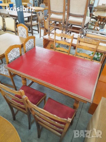 К-т Масивна маса с 4 стола внос от Германия , снимка 2 - Маси - 39019943