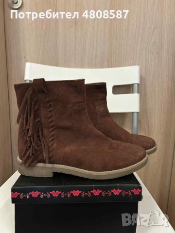 Кафяви боти Зара/ZARA, снимка 2 - Дамски боти - 54321616