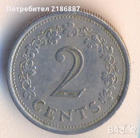 Малта 2 цента 1972, Атина, снимка 1 - Нумизматика и бонистика - 31783299