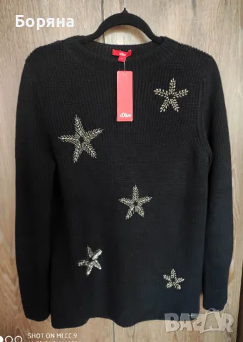 S. Oliver нов с етикет пуловер с апликации