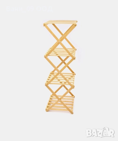 Сгъваема бамбукова етажерка на 4 нива , снимка 2 - Етажерки - 52822242