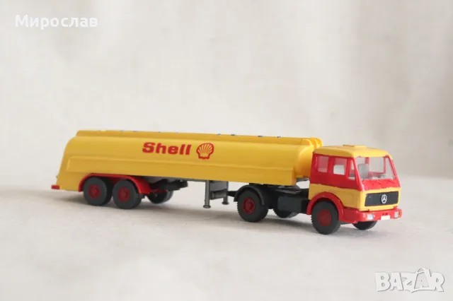 WIKING 1:87 H0 MERCEDES BENZ SHELL ЦИСТЕРНА КАМИОН МОДЕЛ, снимка 4 - Колекции - 49452840