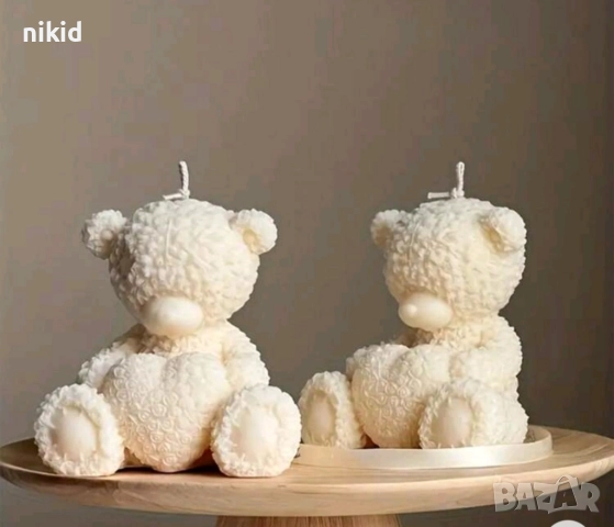 3D Голямо мече от розички и сърце силиконов молд форма фондан шоколад смола свещ гипс декор , снимка 4 - Форми - 51528454