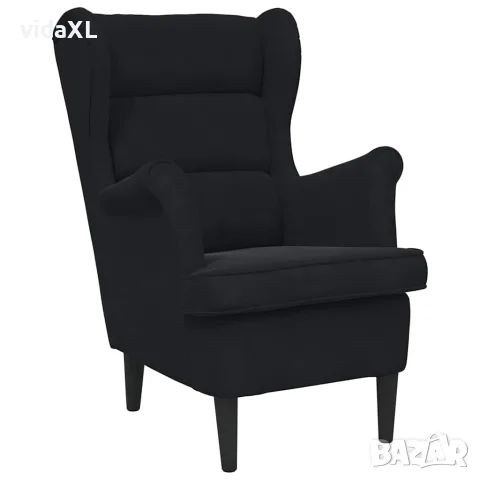 vidaXL Фотьойл, черен, кадифе