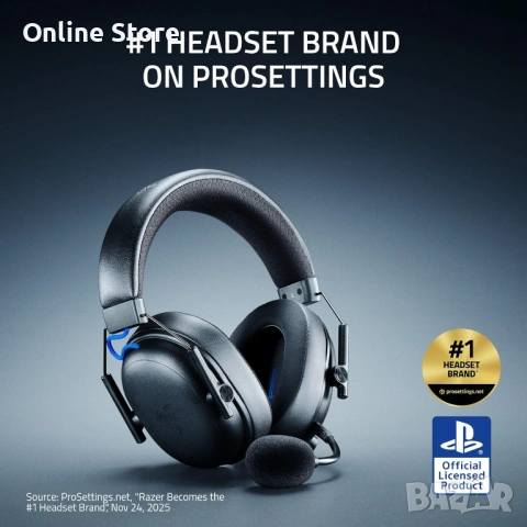 Razer BlackShark V3 за PlayStation – безжични геймърски слушалки за eSports, снимка 4 - Аксесоари - 54169955