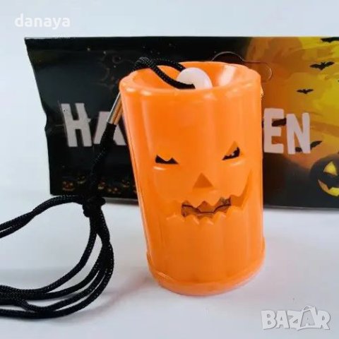 4112 Светещ гердан Тиква череп Halloween аксесоар, снимка 3 - Колиета, медальони, синджири - 42495510