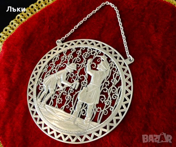 Плакет,пано,картина от калай Лозари,Градинари. , снимка 4 - Антикварни и старинни предмети - 42752523