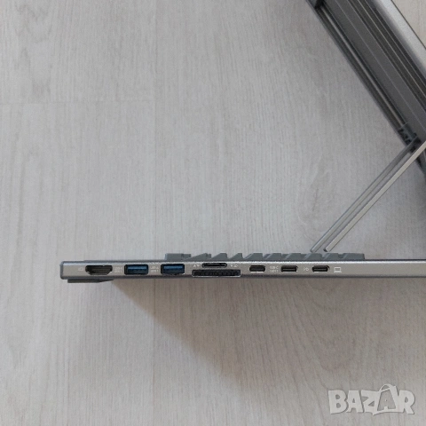 Професионална 8-в-1 Алуминиева Стойка за Лаптоп с USB-C Докинг Станция (4K HDMI, 100W PD), снимка 4 - Кабели и адаптери - 53995205