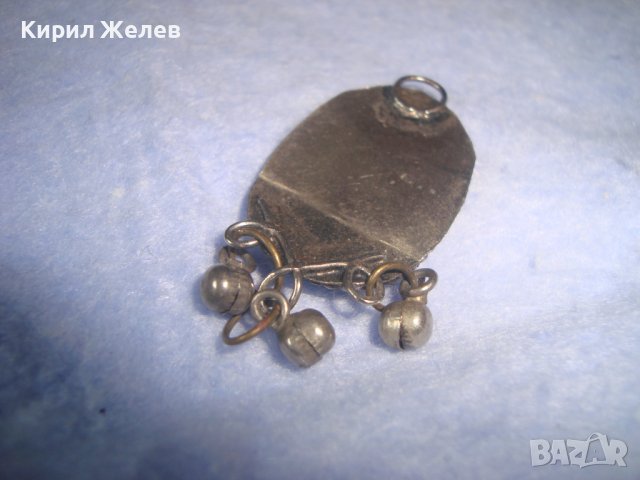 СТАРА ПОСРЕБРЕНА ЕТНОГРАФСКИ СТИЛ ВИСУЛКА УКРАШЕНИЕ НАКИТ с ГНЕЗДО за ВГРАЖДАНЕ на СКЪП КАМЪК 27927, снимка 8 - Антикварни и старинни предмети - 37046081