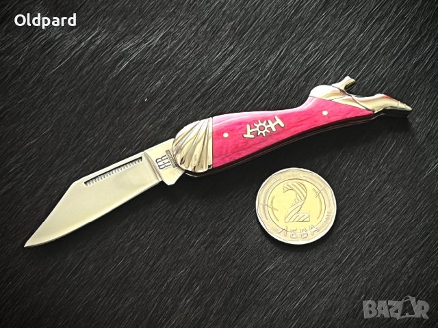 Колекционерски, удобен сгъваем джобен нож. Small Leg Knife Hot Pink (RR971), снимка 4 - Ножове - 42905557