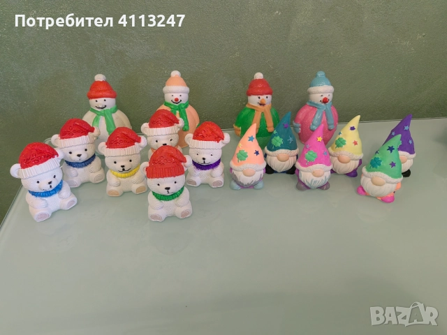 Ръчно изработени коледни керамични фигурки , снимка 3 - Декорация за дома - 52428932