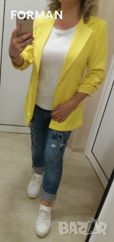 Удължено жълто ЛЯТНО сако, снимка 1