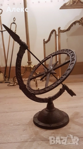 Голям Чугунен слънчев часовник, Действащ! 2.6кг