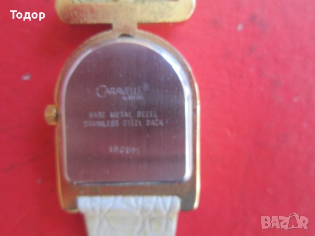 Дамски позлатен часовник Каравеле Бай Булова с кристали, снимка 6 - Дамски - 38018334