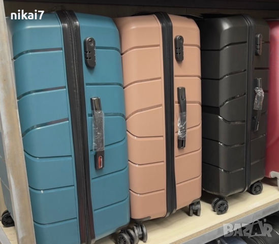 пътнически куфар комплект 3бр 100% ABS удароустойчив лек 4 колела 360°, снимка 11 - Куфари - 44793328