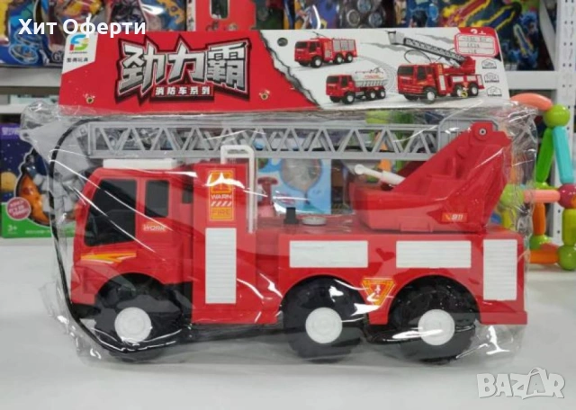Детска голяма пожарна кола с вишка, снимка 4 - Коли, камиони, мотори, писти - 53150955