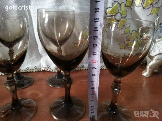 Ретро кристални чаши за винох, снимка 2 - Антикварни и старинни предмети - 42769267