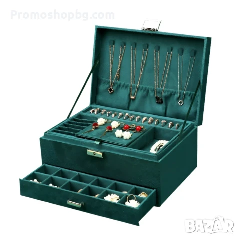 ПРЕОЦЕН ПРОДУКТ! Кутия за бижута в ЧЕРНО -размери 11 x 24,5 x 18 см, снимка 3 - Кутии за съхранение - 48431322