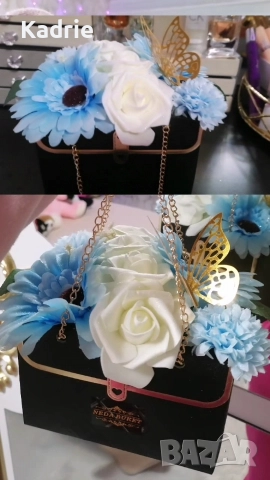 чантичка с цветя вечен букет , снимка 2 - Декорация за дома - 52898455