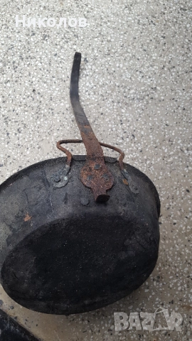 Стар калайдисан меден тиган, снимка 7 - Съдове за готвене - 52963266