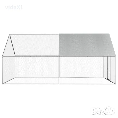 vidaXL Птичарник на открито, 2,75x4x1,92 м, поцинкована стомана, снимка 2 - За птици - 56146277