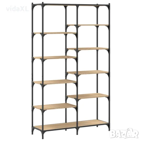 vidaXL Етажерка дъб сонома 100x32x170 см инженерно дърво и желязо