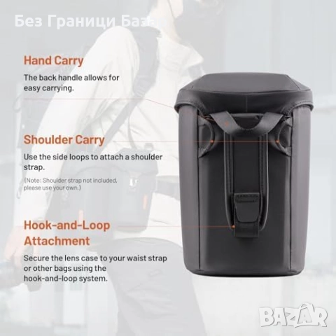 Нова чанта Калъф за обектив DSLR с магнитно закопчаване и омекотена подплата, снимка 6 - Чанти, стативи, аксесоари - 52630222