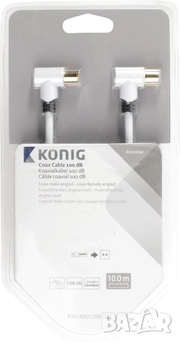 Коаксиален кабел Konig 100dB 10м, снимка 2 - Приемници и антени - 52590497
