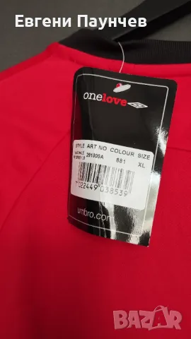 Нова Umbro спортна мъжка блуза размер XL червена, снимка 6 - Спортни дрехи, екипи - 50385839