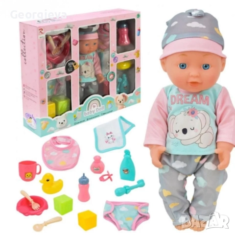 Кукла Baby Doll с аксесоари за хранене – Забавление и грижа за малката мама, снимка 3 - Кукли - 52869636
