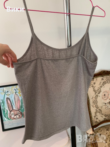 Сив потник със сребристи нишки в размер М/L, снимка 10 - Потници - 44927140