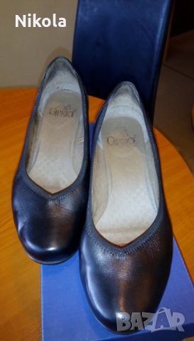Caprice черни дамски кожени обувки черни №38 H и стелка 25см, снимка 16 - Дамски обувки на ток - 29150751