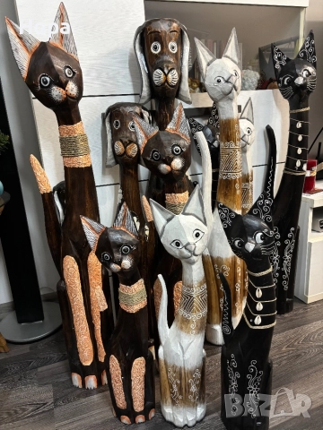 Котки от дърво , снимка 7 - Статуетки - 36372357