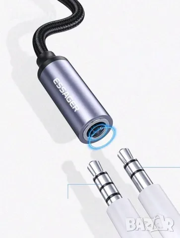Преходник(адаптер) Essager от USB Type C към 3.5мм(AUX, Ж) , снимка 4 - Селфи стикове, аксесоари - 48354260