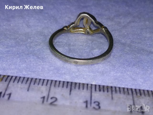 Две СЪРЦА в ЕДНО СКЪПОЦЕНЕН СРЕБЪРЕН ПРЪСТЕН СРЕБРО 925 с ИСКРЯЩИ ЦИРКОНИ , снимка 5 - Пръстени - 42762984