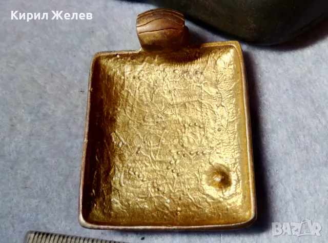 РАЗКОШЕН СТАР ЕМАЙЛИРАН ПОЗЛАТЕН МЕСИНГОВ ВИНТИДЖ АРТ МЕДАЛЬОН с ФАСЕТИРАН ГРАНАТ 60731, снимка 10 - Антикварни и старинни предмети - 48818847