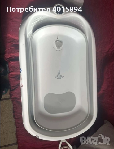 Сгъваема бебешка вана с термометър и възглавница, снимка 6 - За банята - 52998735