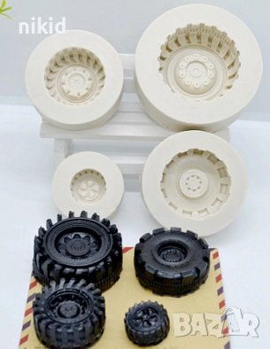 4 размера гума за автомобил автомобилна силиконов молд форма за торта украса фондан, снимка 5 - Форми - 38375850