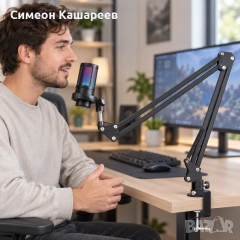 Геймърски USB кондензаторен микрофон, снимка 2 - Микрофони - 56417652