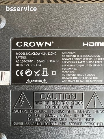 Телевизор Crown 24j110hd  / CV512L-U24 / D24-M30, снимка 4 - Части и Платки - 39694417