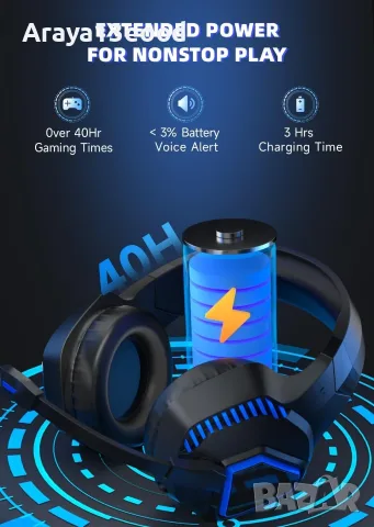 Безжични гейминг слушалки Gvyugke Captain 100 – 2.4GHz, Bluetooth 5.2, снимка 5 - Безжични слушалки - 55977423
